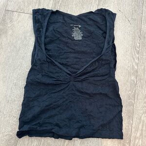 Free People Textured Black Tank Top